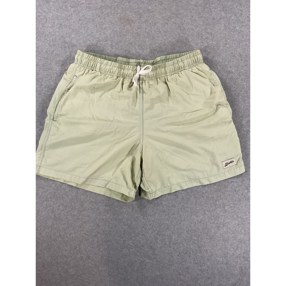 Bather Trunk Co Mens Recycled Swim Shorts Sage Green Size M Mesh Lined 2652